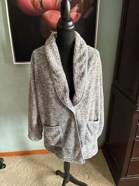 Soft Surroundings Most Wonderful Cardi Grey/Ivory Size S